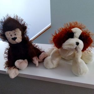 These are a set of 2 scruff adorable stuffed anima